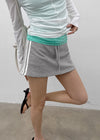 Ben El Low-Waist Line Banding Mini Skirt