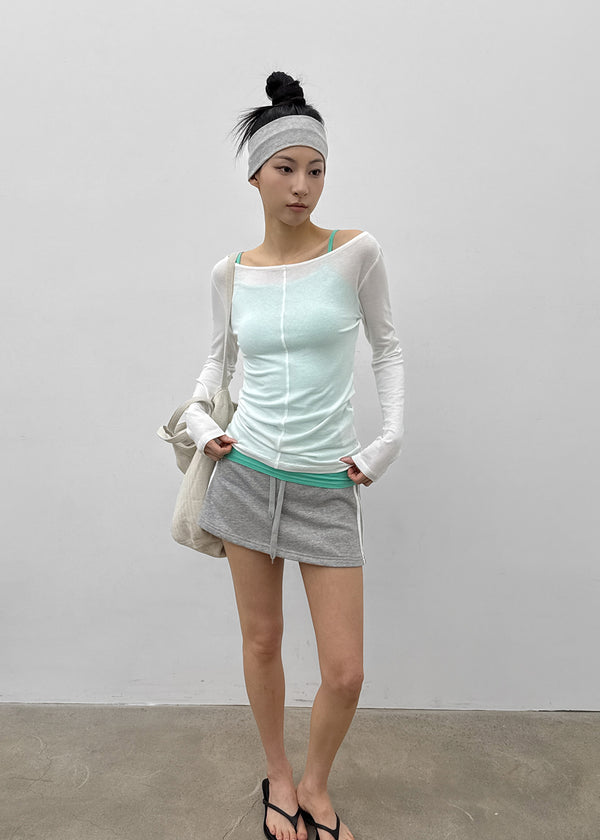 [MADE] Baemy Tencel Panel Long Sleeve Top