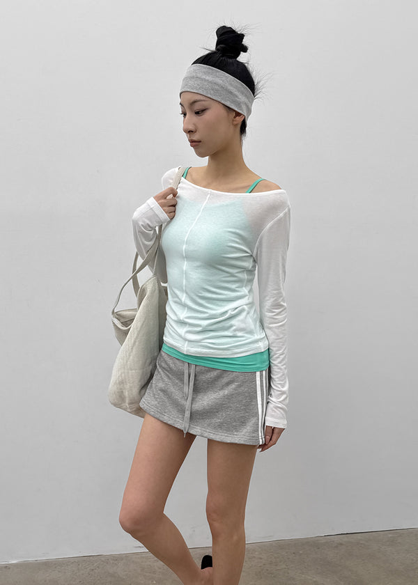 [MADE] Baemy Tencel Panel Long Sleeve Top