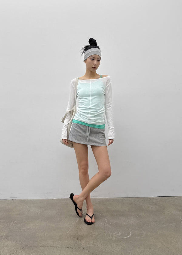 [MADE] Baemy Tencel Panel Long Sleeve Top
