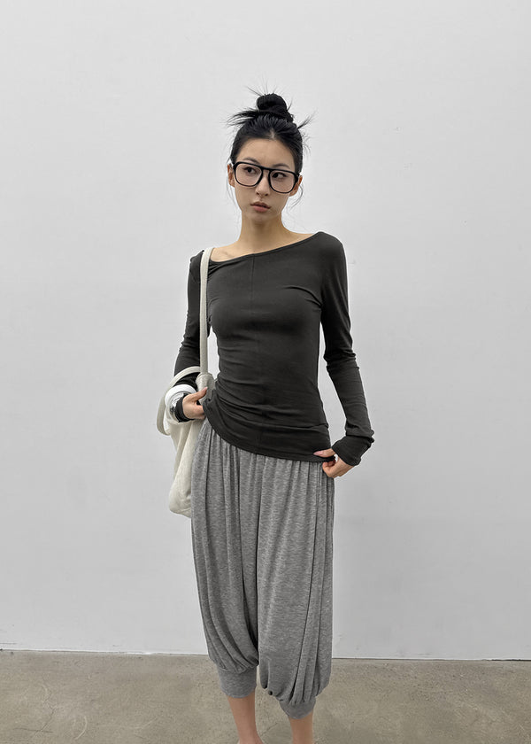 [MADE] Baemy Tencel Panel Long Sleeve Top