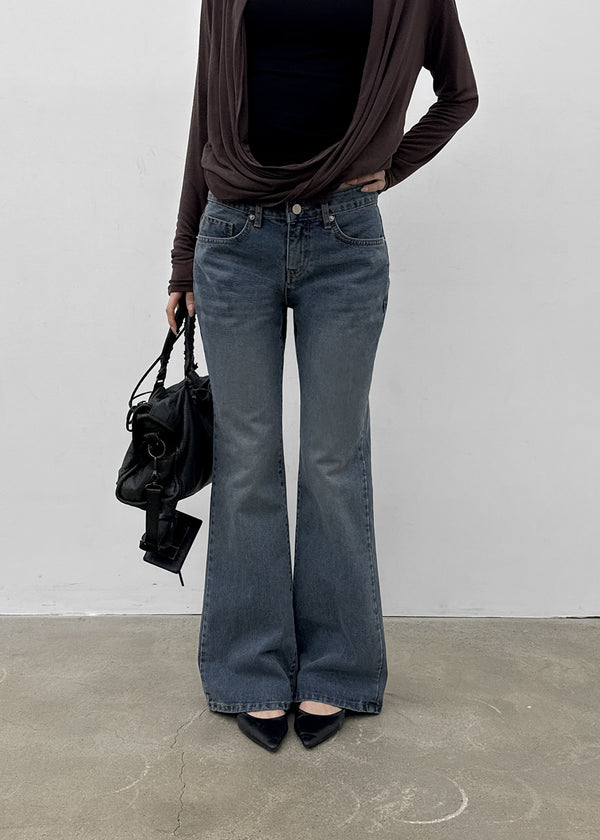 [MADE] Cameli Low-Waist Bootcut Denim Pants