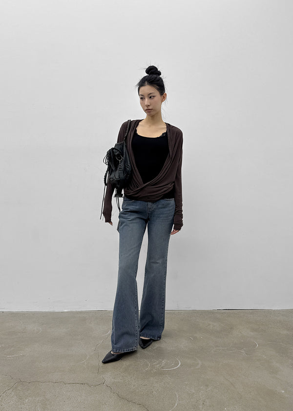Muav Shirred Wrap Long Sleeve Tee