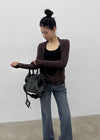 Muav Shirred Wrap Long Sleeve Tee