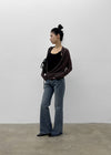 Muav Shirred Wrap Long Sleeve Tee