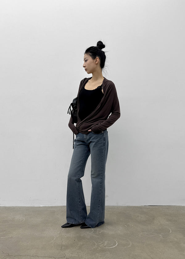 Muav Shirred Wrap Long Sleeve Tee