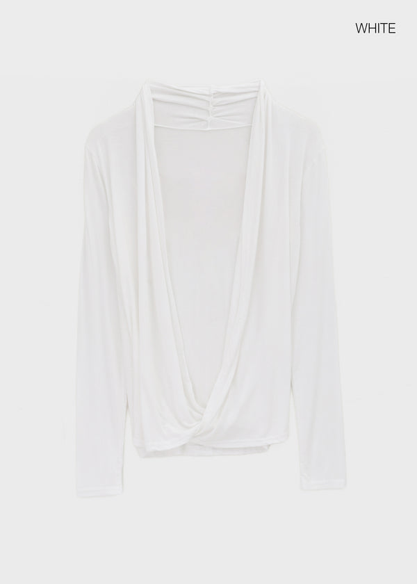 Muav Shirred Wrap Long Sleeve Tee