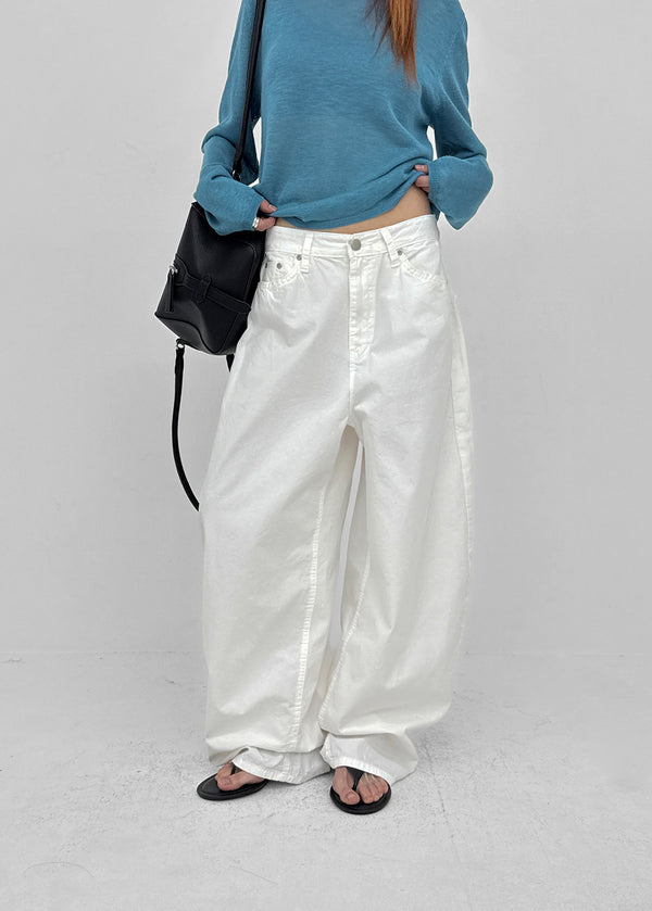 Shankum Back-point Wide Cotton Pants