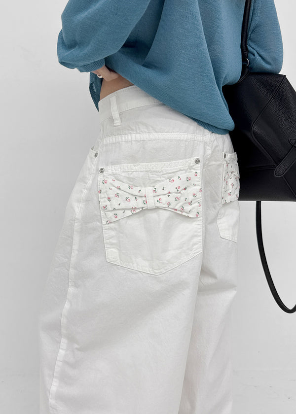Shankum Back-point Wide Cotton Pants