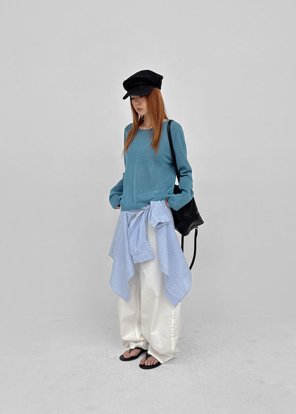 Shankum Back-point Wide Cotton Pants