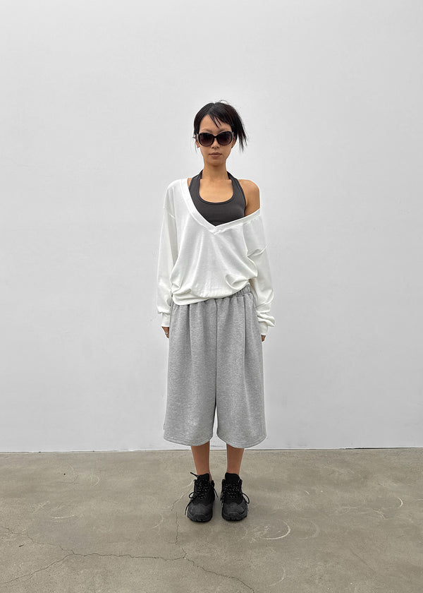 (UNISEX) Hugging Pintuck Bermuda Banding Pants