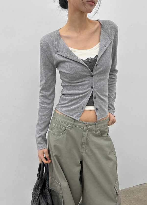 Ruav Button Round Cardigan