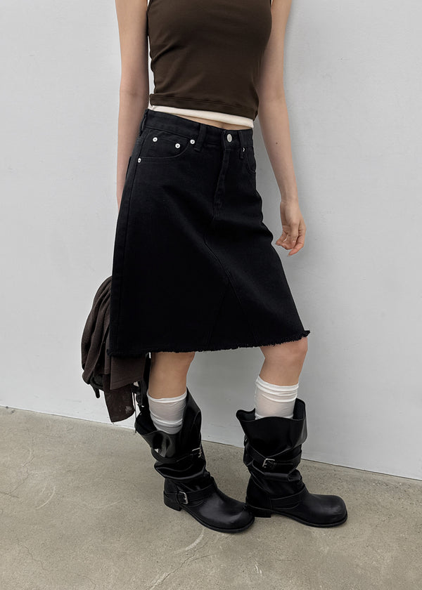 Onetic Cutting Cotton Midi Skirt