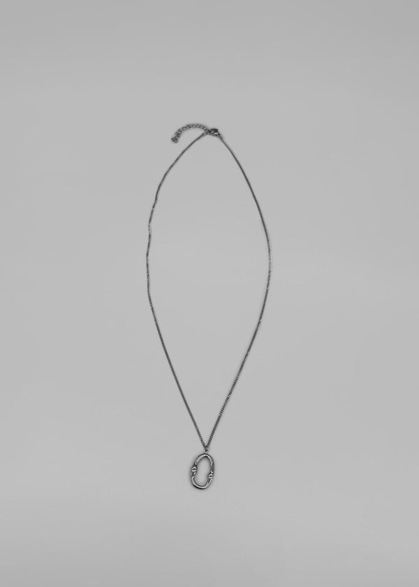 Mansion Silver Pendant Drop Necklace