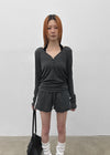 Rotine Henley Neck Long-sleeve Hoodie