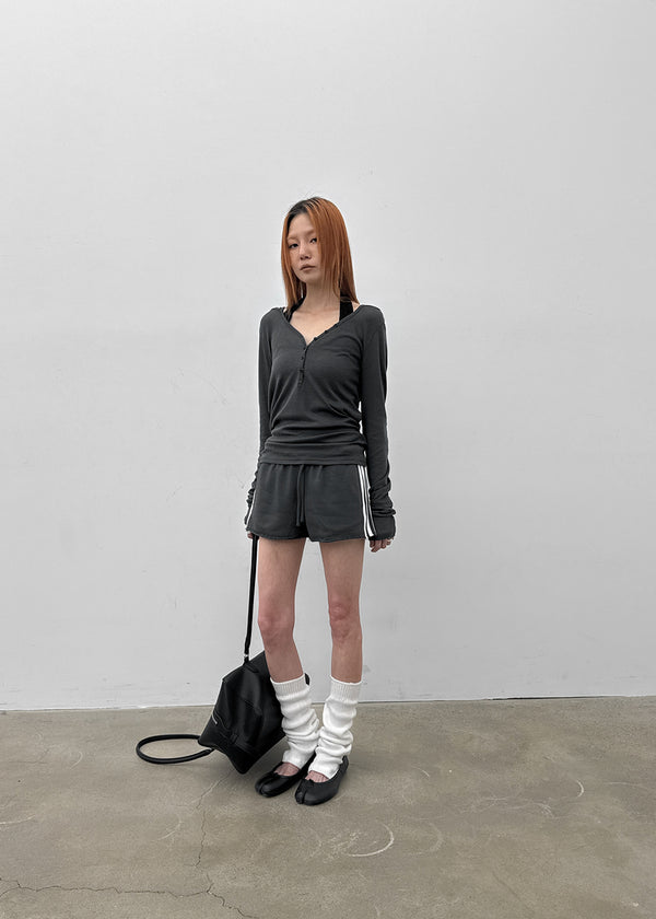 Rotine Henley Neck Long-sleeve Hoodie
