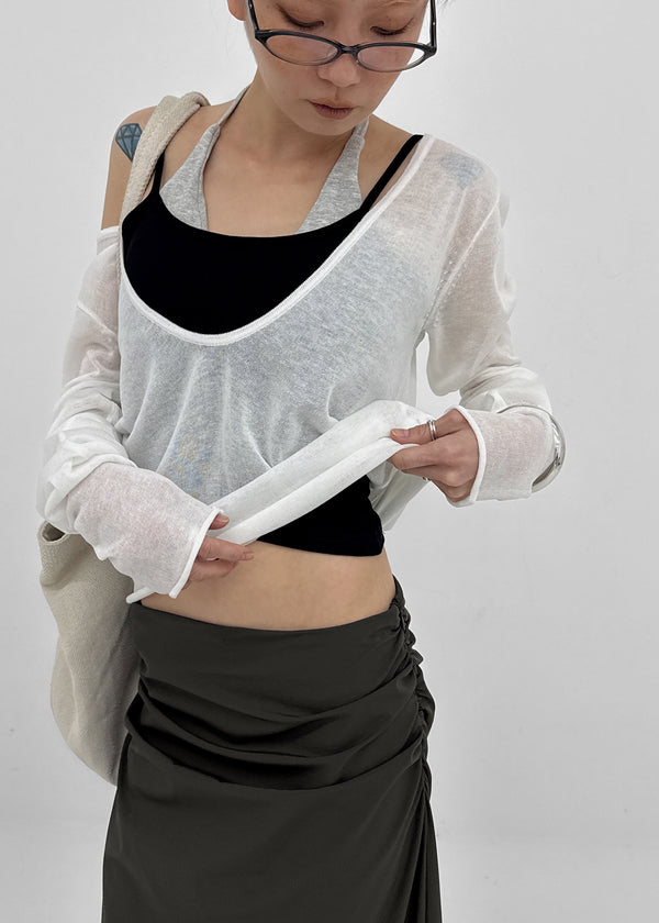 Chopu Layered Color Block Crop Sleeveless (built-in Cup)