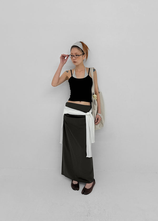 Chopu Layered Color Block Crop Sleeveless (built-in Cup)