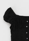 Gentic Punching Frill Short Sleeve Blouse