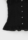 Gentic Punching Frill Short Sleeve Blouse