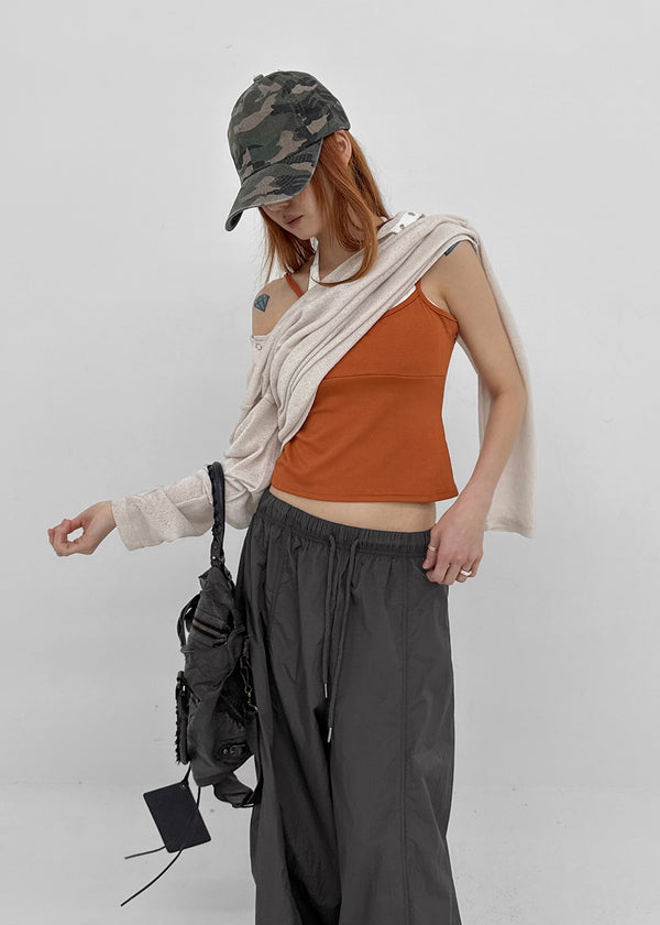 [MADE] Cuchel Summer Knit Button Off-Shoulder Long Sleeve Top