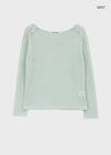 [MADE] Cuchel Summer Knit Button Off-Shoulder Long Sleeve Top