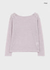 [MADE] Cuchel Summer Knit Button Off-Shoulder Long Sleeve Top