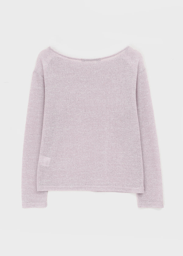 [MADE] Cuchel Summer Knit Button Off-Shoulder Long Sleeve Top