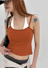 Chopu Layered Color Block Crop Sleeveless (built-in Cup)