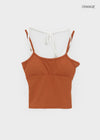 Chopu Layered Color Block Crop Sleeveless (built-in Cup)