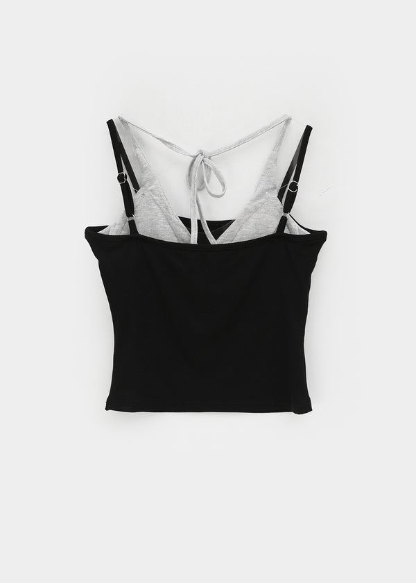 Chopu Layered Color Block Crop Sleeveless (built-in Cup)