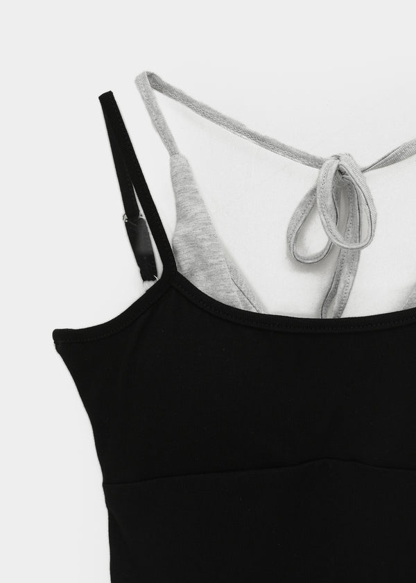 Chopu Layered Color Block Crop Sleeveless (built-in Cup)