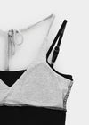 Chopu Layered Color Block Crop Sleeveless (built-in Cup)