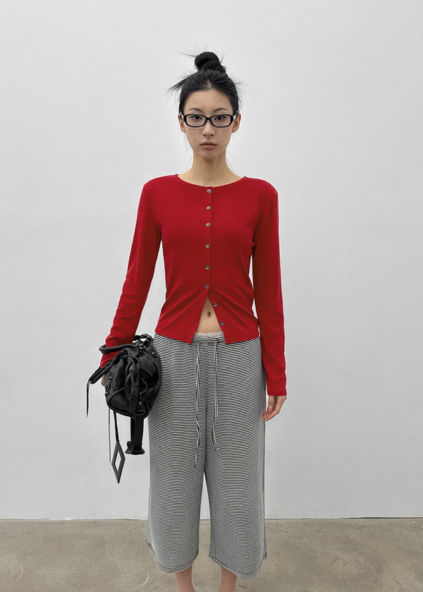 Ruav Button Round Cardigan