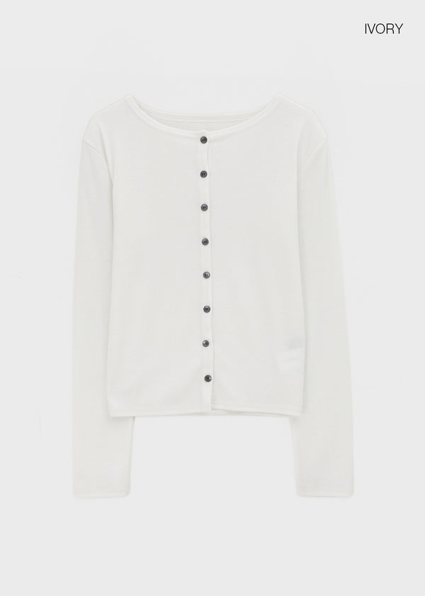 Ruav Button Round Cardigan