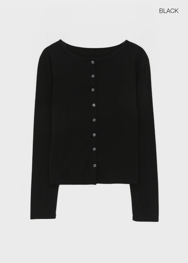 Ruav Button Round Cardigan