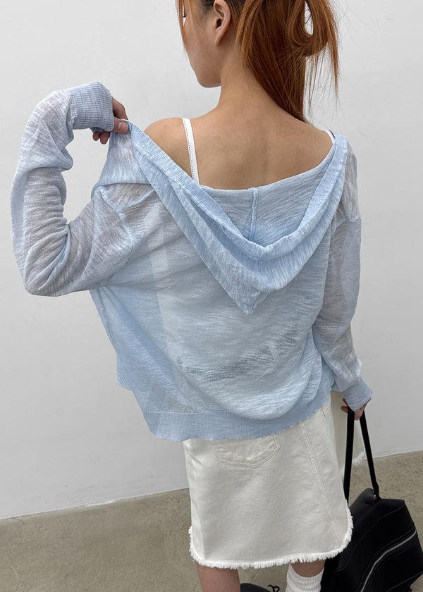 Sate Summer Knit Hooded Cardigan
