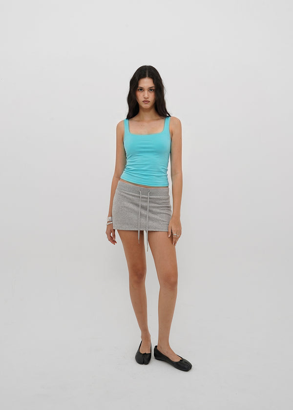 [B-BASIC] Basic Cotton Span Square Neck Sleeveless (Built-in Cap)