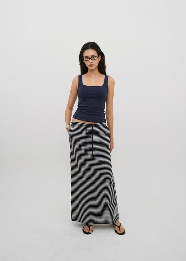 [B-BASIC] Basic Cotton Span Square Neck Sleeveless (Built-in Cap)