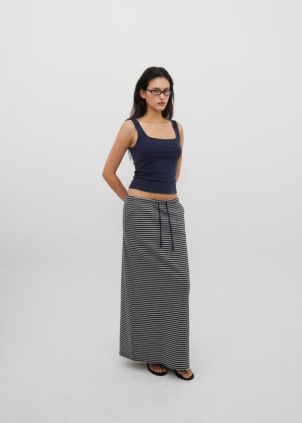 [B-BASIC] Basic Cotton Span Square Neck Sleeveless (Built-in Cap)