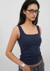 [B-BASIC] Basic Cotton Span Square Neck Sleeveless (Built-in Cap)