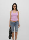 [B-BASIC] Basic Cotton Span Mango Halter Neck Sleeveless (Built-in Cap)