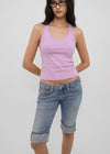[B-BASIC] Basic Cotton Span Mango Halter Neck Sleeveless (Built-in Cap)