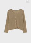 Plgun Linen Diamond V-Neck Cardigan