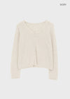 Plgun Linen Diamond V-Neck Cardigan