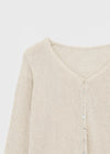 Plgun Linen Diamond V-Neck Cardigan
