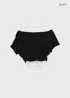 Pep Fun Layered Halter Off-shoulder Short Sleeve Tee