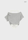 Pep Fun Layered Halter Off-shoulder Short Sleeve Tee