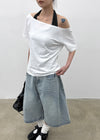 [MADE] Selni Off-Shoulder Short-Sleeve Tee (Set Available)