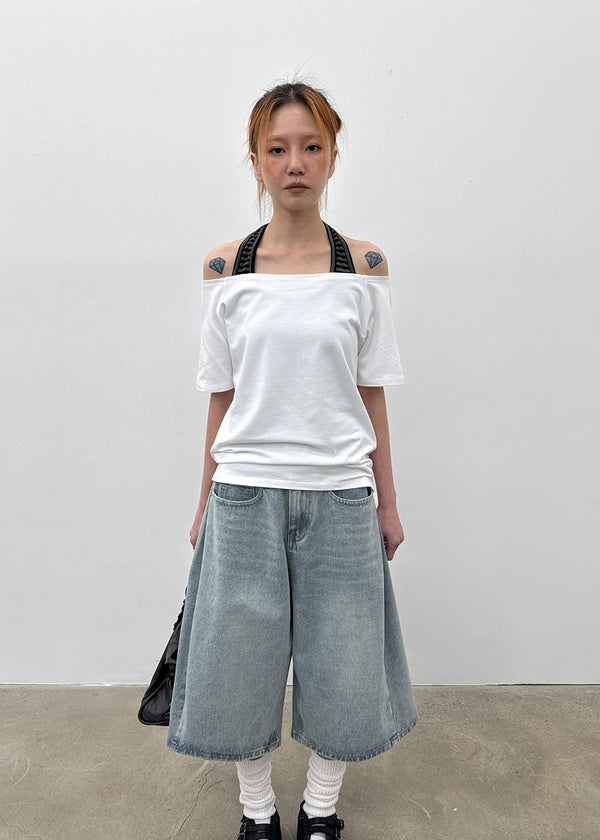 [MADE] Selni Off-Shoulder Short-Sleeve Tee (Set Available)